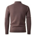 thumbnail image 5 of ZCFZJW Mens Quarter Zip Sweater Fall Winter Long Sleeve Cable Knitted Pullover Sweaters Trendy Slim Fit Basic Solid Colors Textured Sweater Tops Coffee M, 5 of 7