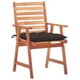 thumbnail image 2 of Sillas de comedor para patio VidaXL de madera maciza de acacia con cojines, 2 unidades, 2 of 8