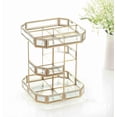 thumbnail image 2 of 360 Rotating Makeup Organizer Spinning Cosmetic Makeup Swivel Antique Storage Box Mirror Glass Beauty Display, Gold Spin Large Capacity Vanity Organizer,Great for Countertop and Bathroom, 2 of 7
