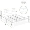 thumbnail image 2 of TROPOW King Size Bed Frame,with Headboard and Footboard Elegant Arched Metal Bed Frame with Sturdy Slats,800lbs Capacity, Safe with Round Corners Smooth Finish Queen Bed Frame with Storage White, 2 of 9