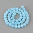 thumbnail image 2 of Synthetic Crackle Quartz Beads Strands Round Dyed Light Sky Blue 6mm Hole: 1mm about 69pcs/strand 15~15.3 inch, 2 of 2