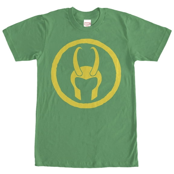 Men's Marvel Loki Horned Helmet Graphic Tee Kelly Green X Large