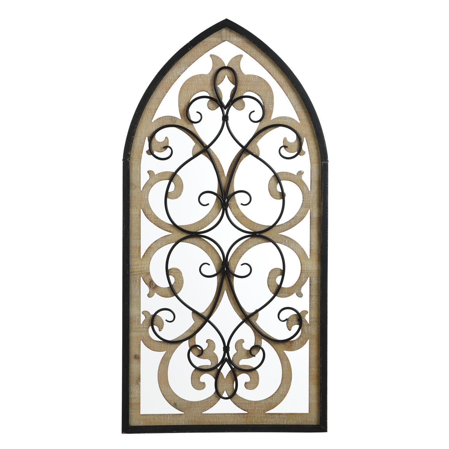 StyleCraft Iron And Light Brown Wood Wall Decor WI52611DS