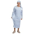 thumbnail image 3 of Lejafay Men's Pajamas Robe Striped Long Sleeve Sleep Shirt with Nightcap Nightwear Type C M, 3 of 6
