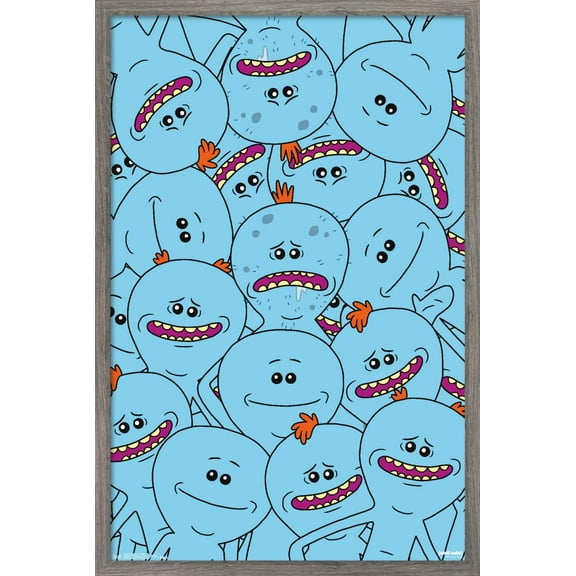 Rick And Morty - Mr. Meeseeks Wall Poster, 14.725" x 22.375", Framed