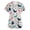 White, variant on Junboys Scrubs for Women Short Sleeve - V-Neck Print Top with Side Slits, Womens Scrub Tops with Pockets, Cozy Fit Scrubs for Medical Staff,Black L