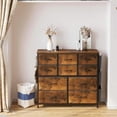thumbnail image 6 of Shininglove Vintage Wide Dresser, 10-Drawer Storage Tower with Sturdy Metal Frame, Textured Brown, 39 x 11.8 x 35 Inches, 6 of 7