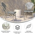 thumbnail image 4 of Emma + Oliver Set of 2 Indoor/Outdoor Stacking Bistro Style Chairs with Black & White Patterned Textilene Seat & Light Bamboo Finished Metal Frame, 4 of 12