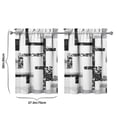 thumbnail image 4 of Vintage Black and Grey Lines Tier Kitchen Curtains for Bathroom Living Rod Pocket Window Drapes 28"x36" 2 Panels Window Treatment Tiers, 4 of 4