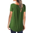thumbnail image 3 of PALACLOTH T-shirt For Women Short Sleeve Summer Button V-neck Tops Tee, 3 of 4