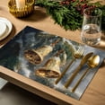thumbnail image 4 of Christmas Placemats Set of 4, Christmas Bell Place Mats Green Pine Needles Snow Placemat Table Decoration for Kitchen Table Dinner Xmas Holiday Party Home Decor Indoor Outdoor 13x19 Inch, 4 of 9