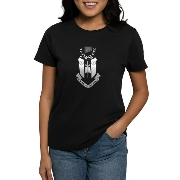 CafePress - Sigma Alpha Iota Black And White Crest T Shirt - Women's Traditional Fit Dark T-Shirt