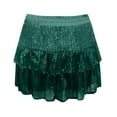 thumbnail image 5 of Ediodpoh Glitter Skirt Sequin Cute High Waist Ruffle Flowy Shiny Mini Skirts for Night Out Club Party Mini Skirts for Women Green M, 5 of 5