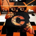 thumbnail image 2 of Homewish Cartoon Monogrammed C Bedding Comforter Set for Kids Boys, Cartoon Basketball Lover Twin Comforter Sets, Black Reversible, 2 Pieces, 2 of 7