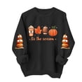 thumbnail image 5 of Aboser Halloween Pumpkin Sweatshirt Women Graphic Long Sleeve Shirts Cozy Crewneck Pullover Sweatshirts Spooky Party Outfits, 5 of 6