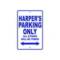thumbnail image 1 of Harper's Parking Only All Others Will Be Towed Name Gift Novelty Metal Aluminum 12"x18" Sign, 1 of 1