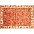 thumbnail image 1 of Ahgly Company Machine Washable Indoor Rectangle Oriental Orange Traditional Area Rugs, 7' x 10', 1 of 4