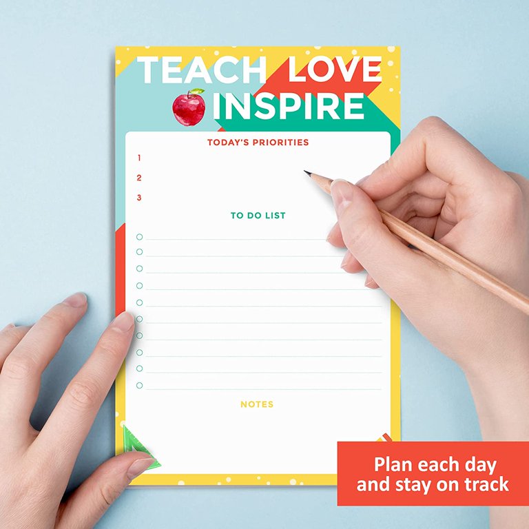 100 Sheets Teacher Notepad 5.9 x 8.7 Inch Nurse Appreciation Gifts Teacher  Supplies Teacher to Do List Nurse Notes Daily Tasks Notepad Appreciation