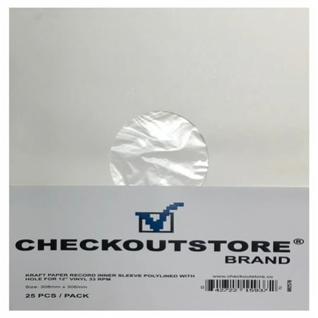 50 CheckOutStore? Kraft Paper Record Polylined With Hole for 12