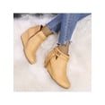 thumbnail image 5 of Ritualay Ladies Comfort Wedge Booties Non Slip Zipper Ankle Boots Work Party Winter Warm Khaki 6.5, 5 of 5