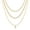 Cross Pendant, variant on LuLiaMenton Goldtone Triple Layered Necklace, CZ Heart Pendant Stacked Chain