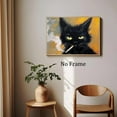 thumbnail image 4 of Black Cat Canvas Wall Art Cat Smoking Cigarette Painting Funny Black Cat Wall Art Aesthetic Animal Poster Funny Bathroom Wall Art Cat Smoking a Cigarette Canvas Art Print for Wall, 4 of 6