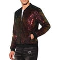 thumbnail image 4 of INSPIRE CHIC Men's Jackets Sequin Bomber Sparkle Design Party Zip-Up Jacket M Multicolor, 4 of 4