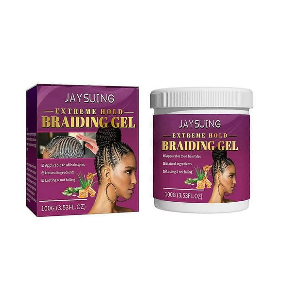 100g Braiding Gel Anti-Hair Loss Hair Braiding Gel Tames Cream Gel Hair Hair Styling Frizz Cream Control Braid Edges Wax Shaping