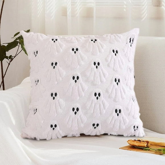 Halloween Gho St Pl Ush Pillowcase 45x45cm Decorative Cushion Cover For Party Sofa Available In White Beige Orange & New Gho St Design