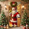 thumbnail image 1 of Christmas Door Cover Santa Claus Decor Polyester Holiday Party Decoration for Front Door Indoor Wall Festive Home Decorations Merry Xmas Gift, 1 of 6
