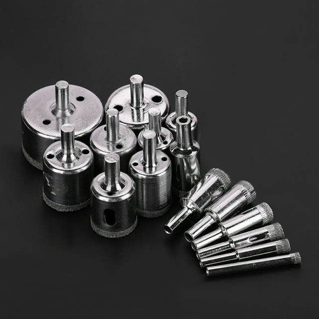 Diamond Coated Core Drill - 15Pcs/Set Diamond Coated Core Drill Bit 6~50mm Hole Saw for Tile Ceramic Glass Porcelain Marble