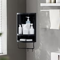 thumbnail image 1 of Estante esquinero para baño Perfecl soporte de almacenamiento impermeable estantes flotantes Negro, 1 of 8
