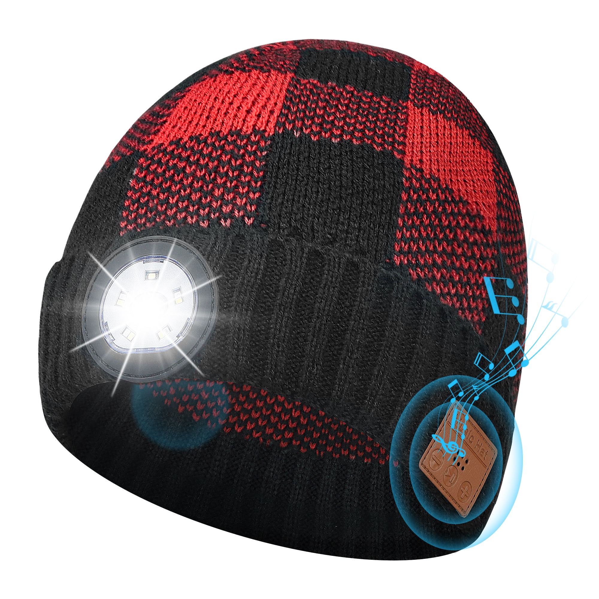 Bluetooth Beanie Hat with 5 LED Light for Outdoors, Yontune Valentine