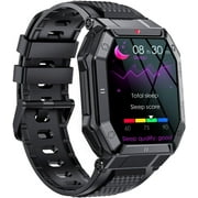 Smart Watch for Samsung Galaxy Z Fold2 Military Smart Watch for Men (Answer/Make Call), 1.85in HD Tactical Sports Rugged Smartwatch, Fitness Tracker Watch for Android/iOS Phones - Black