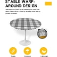 thumbnail image 2 of Round Tablecloth,Country Style Gray and White Gingham Buffalo Check Elastic Edge Round Waterproof Fitted Table Cloth for Indoor Outdoor Dinning Fit Round Table up to 36" - 44", 2 of 6