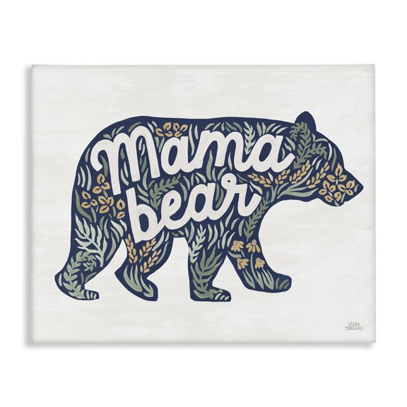 Stupell Industries Cottage Floral Mama Bear Phrase Canvas Art, 20 x 16, by Laura Marshall
