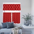thumbnail image 6 of 3 Piece Kitchen Curtains and Valances Set Red White Stripes Cafe Curtains 24 Inch Length Simple Geometric Modern Monochrome Valance & Tier Curtain for Living Room Bedroom Window 54"x18"+27"x24"*2, 6 of 6