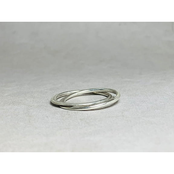 Heaven Crafts 925 Sterling Silver Rolling Ring Handmade Minimalist Interlocking Ring Gift For Her