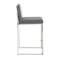 thumbnail image 3 of Cterwk 35.5" Height Set of 2 Faux Leather Seat Barstool with Silver Metal Frame, Upholstered Bar Stools for Bar, Dining Room, Kitchen, Gray, 3 of 4