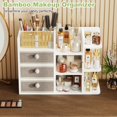 thumbnail image 3 of Organizador de maquillaje X-cosrack Bamboo con portaescobillas y cajón, 3 of 8