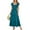 Blue, variant on Women Summer Casual Flutter Short Sleeve V Neck Smocked Elastic Waist Tiered A Line Maxi Dress Knee Length Summer Dresses Petite Midi Dress Sleeveless for Women Summer Dresses for Women Work Tunics