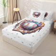 thumbnail image 2 of Homewish Colorful Gradient Bowknot Zipper Full Size Comforter Sets with Fitted Sheet and 2 Pillowcases For Girls,Kids Ball Games Zipper Bedding Set For Teens,Reversible,4 Pieces, 2 of 7