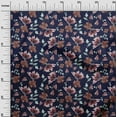 thumbnail image 2 of oneOone Cotton Poplin Navy Blue Fabric Flower & Leaves Watercolor Fabric For Sewing Printed Craft Fabric By The Yard 42 Inch Wide, 2 of 4