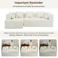 thumbnail image 4 of Harper & Bright Designs Modular Foam Sectional, Chenille 3 Seater Compressed Sofa, Free Combination Floor Sponge Couch with Deep Seating, 101.2", Beige, 4 of 18