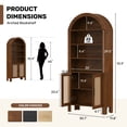 thumbnail image 4 of CQSXDA 71" Tall Arched Bookcase with Storage, Mid-Century Modern 6-Tier Arch Cabinet with Door and Open Shelf for Office Living Room, 4 of 9