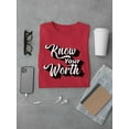 thumbnail image 3 of Know Your Worth Slogan T-Shirt Men -Image by Shutterstock, Male XX-Large, 3 of 4
