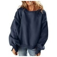 thumbnail image 1 of SNKSDGM Chandails pour Femmes Chandails pour Femmes Grande Taille Chandails pour Femmes Coupe Ample Graphique Chandail Décontracté pour Femme à Col Rond Design à Empiècements Chandail à Capuchon Ample Haut L, 1 of 9