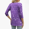 thumbnail image 5 of NSLGXD Henley Shirts for Women Dressy Casual V Neck Button Shirts Fashion 3/4 Length Sleeve T-Shirts Gradient Color Work Tops for Women Trendy Outfits, 5 of 6