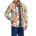 thumbnail image 3 of Zip Up Hoodies for Men - Donut Print No.9028 Long Sleeve Comfrt Men'S Fashion Hoodies & Sweatshirts, Jackets for Men Hoodies Pullover Clothing Clothes with Pouch, 3 of 5