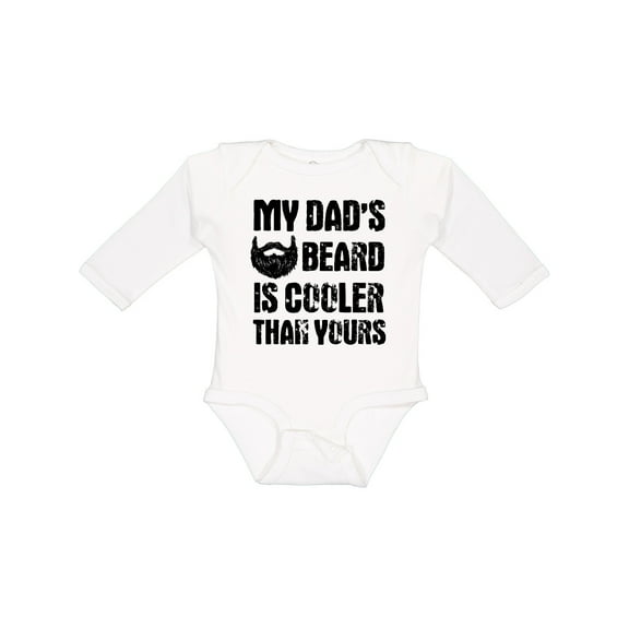 Inktastic My Dad's Beard is Cooler Than Yours Boys Long Sleeve Baby Bodysuit